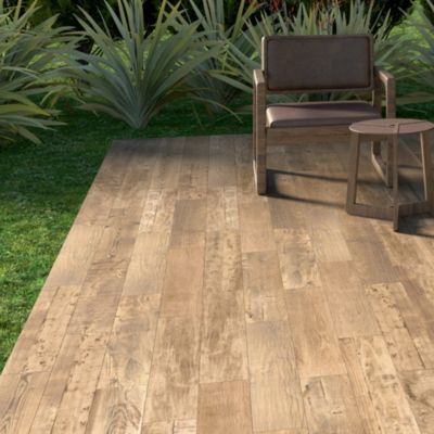 Carrelage sol extérieur en grès cérame émaillé effet bois naturel l.15 x L.90 x ép.0,86 cm Timberlane