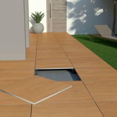 Carrelage sol extérieur en grès cérame émaillé effet bois naturel l.60 x L.60 x ép.2 cm Parkwood