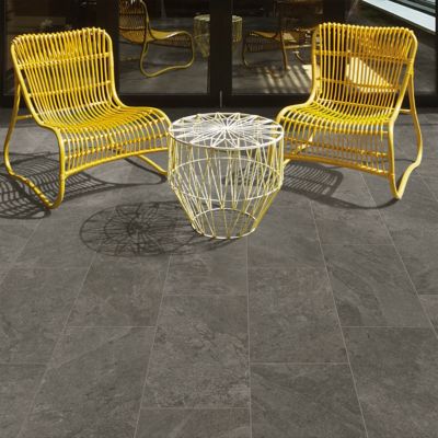 Carrelage sol extérieur en grès cérame émaillé effet pierre anthracite l.60 x L.30 x ép.0.8 cm Ardesi