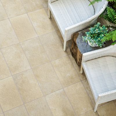 Carrelage sol extérieur en grès cérame émaillé effet pierre beige l.30 x L.50 x ép.0,9 cm Sunstone