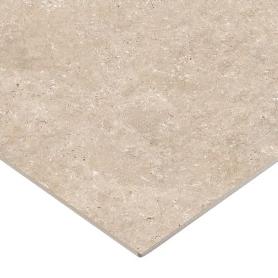 Carrelage sol extérieur en grès cérame émaillé effet travertin beige foncé l.60 x L.60 x ép.0.74 cm Traverno