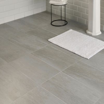 Carrelage sol gris 30 x 60 cm Soft Travertin