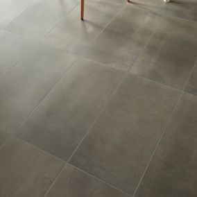 Carrelage sol gris lapatto 30 x 60 cm Metalized