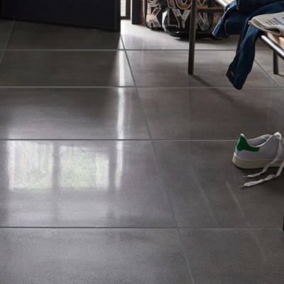 Carrelage sol gris lapatto 60 x 60 cm Metalized