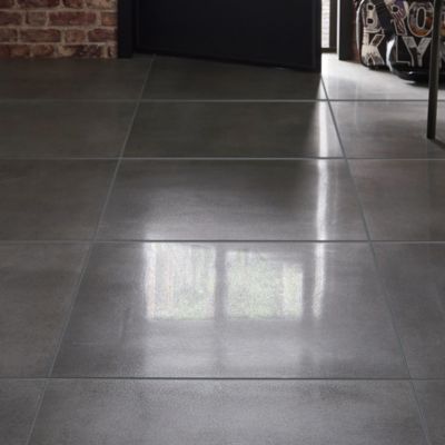 Carrelage sol gris lapatto 60 x 60 cm Metalized