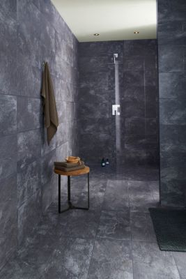 Carrelage sol intérieur anthracite L.61,5 x l.30,8 cm x ép.8 mm, Shaded