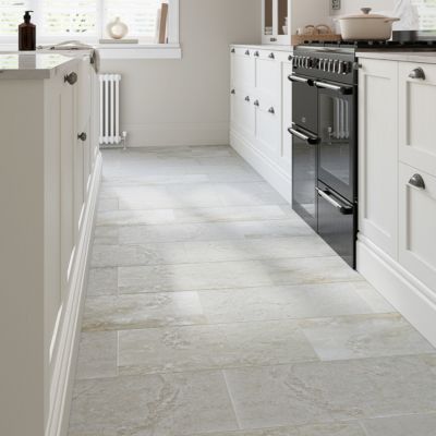 Carrelage sol intérieur beige effet pierre 61,5 x l.30,8 cm x ép.8 mm, Shaded