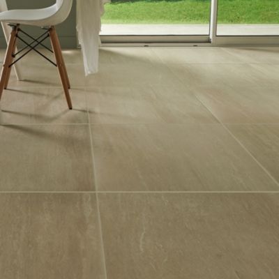 Carrelage sol intérieur beige effet pierre L.60 x l.60 cm x ép.9,2 mm, Soft Travertin