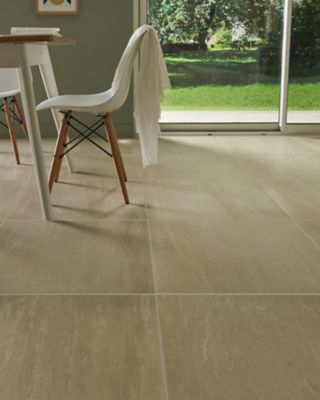 Carrelage sol intérieur beige effet pierre L.60 x l.60 cm x ép.9,2 mm, Soft Travertin