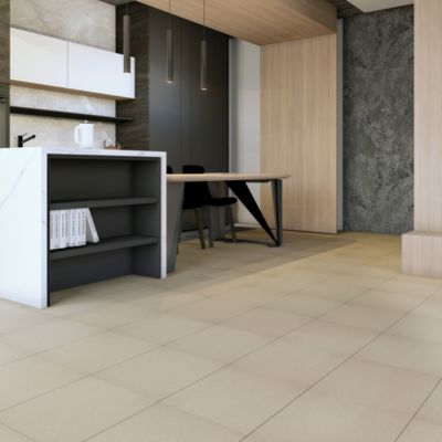 Carrelage sol intérieur beige L.33,3 x l.33,3 cm x ép.7 mm passage intense, Porphyre