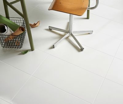 Carrelage sol intérieur blanc effet pierre L.60 x l.30 cm x ép.9 mm, Plain