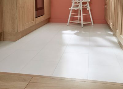 Carrelage sol intérieur blanc effet pierre L.60 x l.30 cm x ép.9 mm, Plain