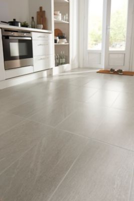 Carrelage sol intérieur blanc effet pierre satin L.60 x l.30 cm x ép.8 mm, Natural