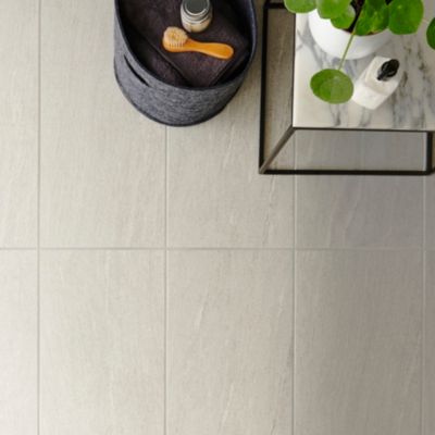 Carrelage sol intérieur blanc effet pierre satin L.60 x l.30 cm x ép.8 mm, Natural