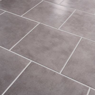 Carrelage sol intérieur effet béton gris L.30,7 x l.30,7 cm x ép.7 mm, Cimenti