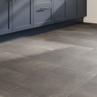 Carrelage sol intérieur effet béton gris L.42,6 x l.42,6 cm x ép.7,4 mm, Konkrete
