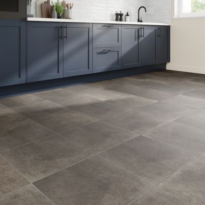 Carrelage sol intérieur effet béton gris L.42,6 x l.42,6 cm x ép.7,4 mm, Konkrete