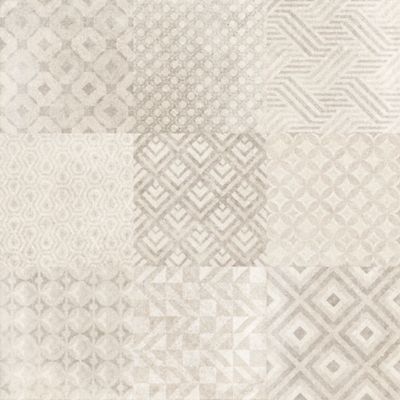 Carrelage sol intérieur effet carreaux de ciment tons beiges et gris L.60 x l.60 cm x ép.9 mm, Kontainer
