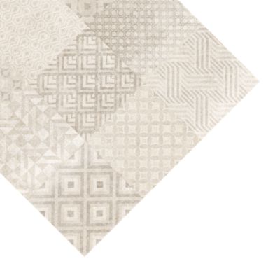 Carrelage sol intérieur effet carreaux de ciment tons beiges et gris L.60 x l.60 cm x ép.9 mm, Kontainer