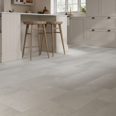 Carrelage sol intérieur effet pierre ivoire L.60 x l.30 cm x ép.8 mm, Soft Travertin