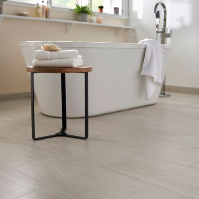 Carrelage sol intérieur effet pierre ivoire L.60 x l.30 cm x ép.8 mm, Soft Travertin