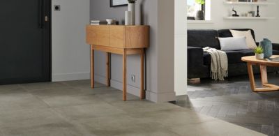 Carrelage sol intérieur gris clair effet béton L.60 x l.60 cm x ép.9 mm, Kontainer