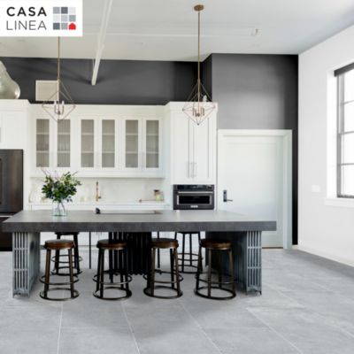 Carrelage sol intérieur gris effet béton L.120 x l.60 cm x ép.7 mm, Epoch