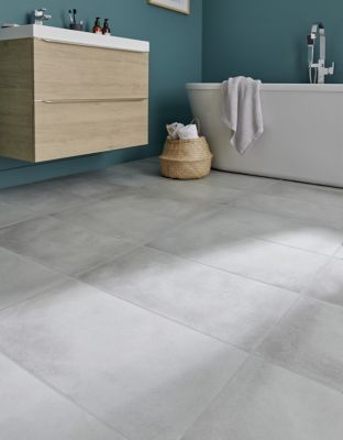 Carrelage sol intérieur gris effet béton L.60 x l.30 cm x ép.10 mm, Smooth
