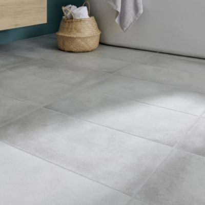 Carrelage sol intérieur gris effet béton L.60 x l.30 cm x ép.10 mm, Smooth