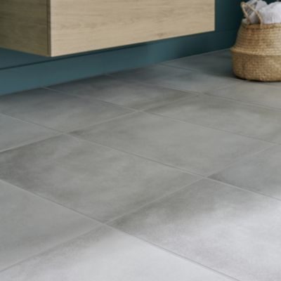 Carrelage sol intérieur gris effet béton L.60 x l.30 cm x ép.10 mm, Smooth