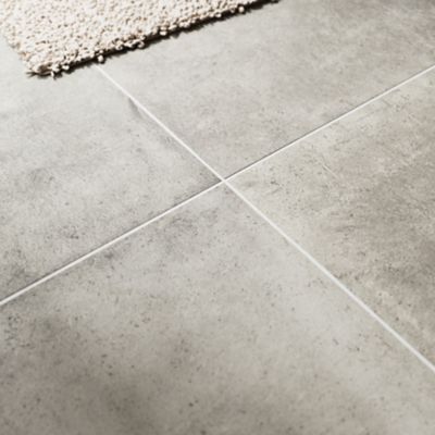 Carrelage sol intérieur gris effet béton L.60 x l.60 cm x 9 mm, Kontainer