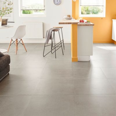 Carrelage sol intérieur gris effet béton L.60 x l.60 cm x 9 mm, Kontainer
