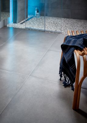Carrelage sol intérieur gris effet béton L.61,6 x l.61,6 cm x ép.8,5 mm, Konkrete