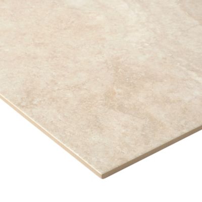 Carrelage sol intérieur porcelaine effet pierre beige mat L.60 x l.60 cm x ép.9,5 mm, Nor