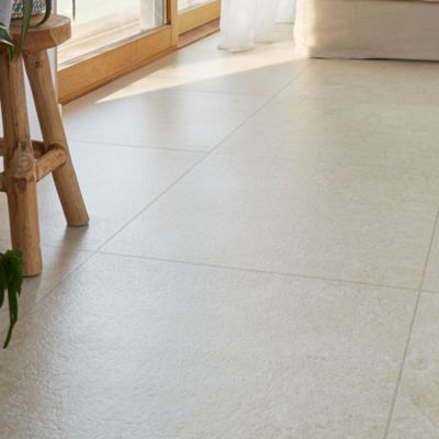 Carrelage sol intérieur taupe beige effet pierre L.61,5 x l.61,5 cm x ép.9 mm, Soft Lime Stone
