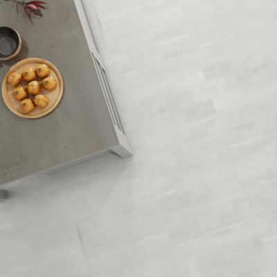 Carrelage sol Kofrage aspect pierre calcaire 60 x 60 cm gris clair GoodHome