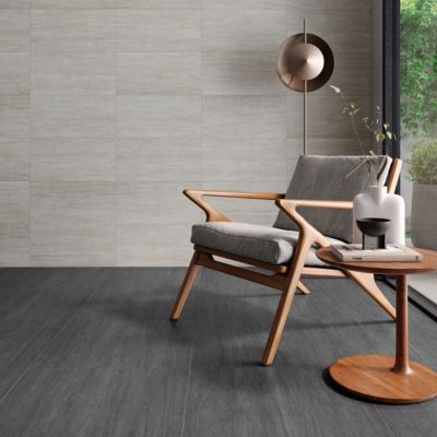 Carrelage sol Matstone effet pierre 60 x 60 cm anthracite GoodHome