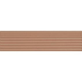 Carrelage sol / mur brique à relief uni terracotta 5,6x23,2 cm MODULO INCISO MATTONE