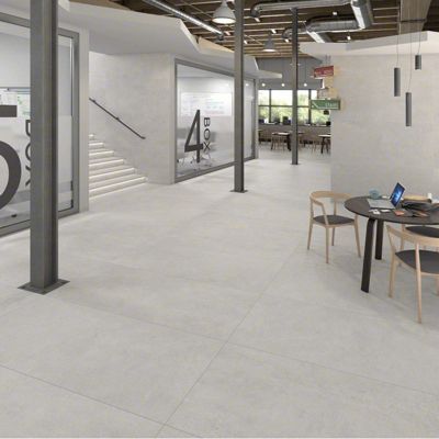 Carrelage sol / mur effet béton blanc 120x120 cm NASSAU BLANCO