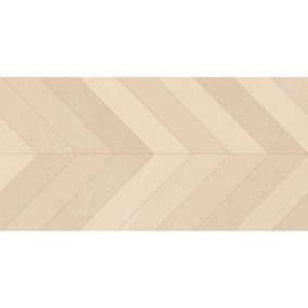 Carrelage sol / mur effet béton design chevron beige 60x120 cm  SEINE RILSE CREMA (vendu par boite de 1.44m2)