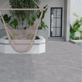 Carrelage sol/mur effet béton gris mat Ark Silver l.60 x L.120 cm