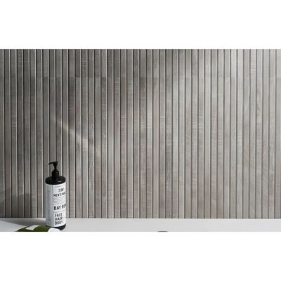 Carrelage sol / mur effet bois bambou à relief 60x120 cm ARTWOOD RIBBON GREY