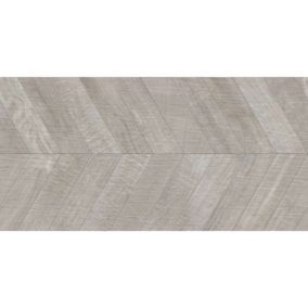 Carrelage sol / mur effet bois design chevron  60x120 cm ARTWOOD CHEVRON GREY (vendu par boite de 1.44m2)