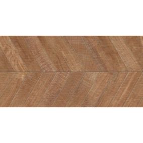 Carrelage sol / mur effet bois design chevron  60x120 cm ARTWOOD CHEVRON NUT(vendu par boite de 1.44m2)