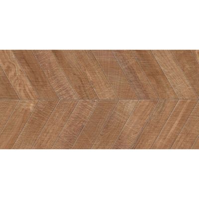 Carrelage sol / mur effet bois design chevron 60x120 cm ARTWOOD CHEVRON NUT