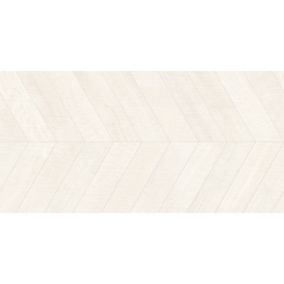 Carrelage sol / mur effet bois design chevron 60x120 cm ARTWOOD CHEVRON WHITE(vendu par boite de 1.44m2)