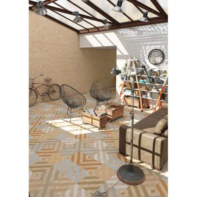 Carrelage sol / mur effet bois OSB 60x60 cm STRAND NATURAL (vendu par boite de 1.05m2)