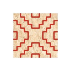 Carrelage sol / mur effet bois OSB motif rouge 60x60 cm SERIAKI STRAND ROJO (vendu par boite de 1.05m2)