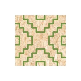 Carrelage sol / mur effet bois OSB motif vert 60x60 cm SERIAKI STRAND VERTE (vendu par boite de 1.05m2)