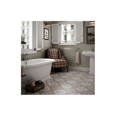 Carrelage sol / mur effet ciment 20x20 cm CAPRICE DECO FLOWER PASTEL